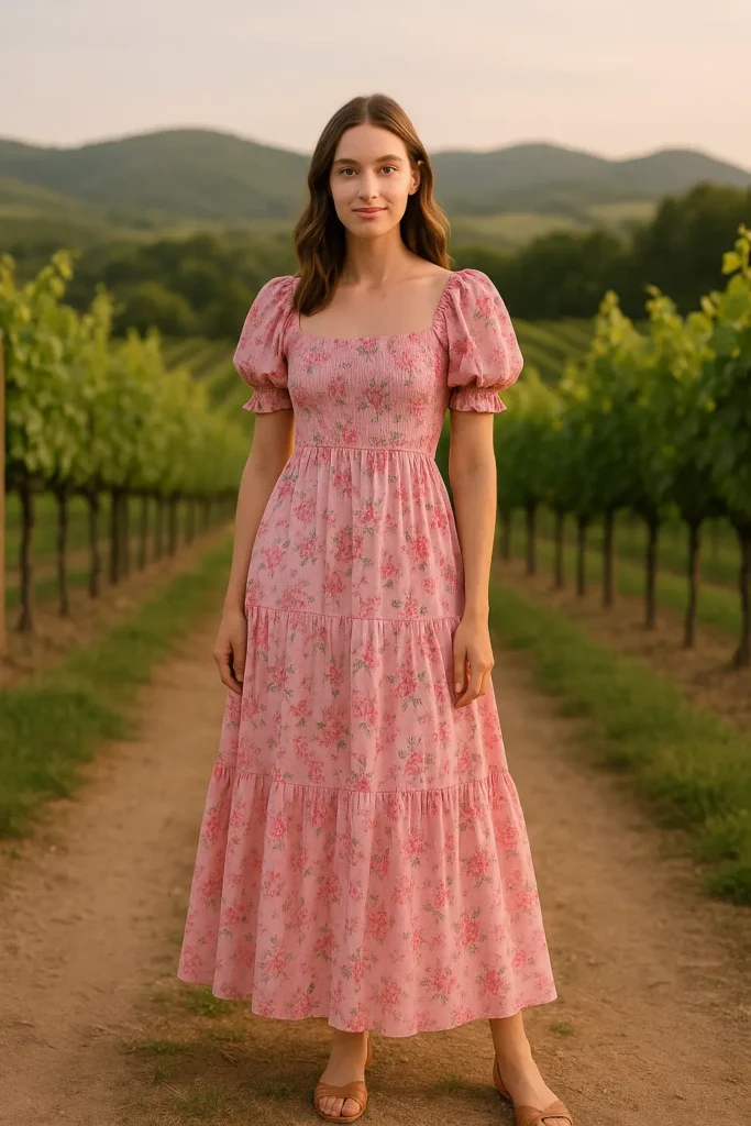 pink floral maxi dress 