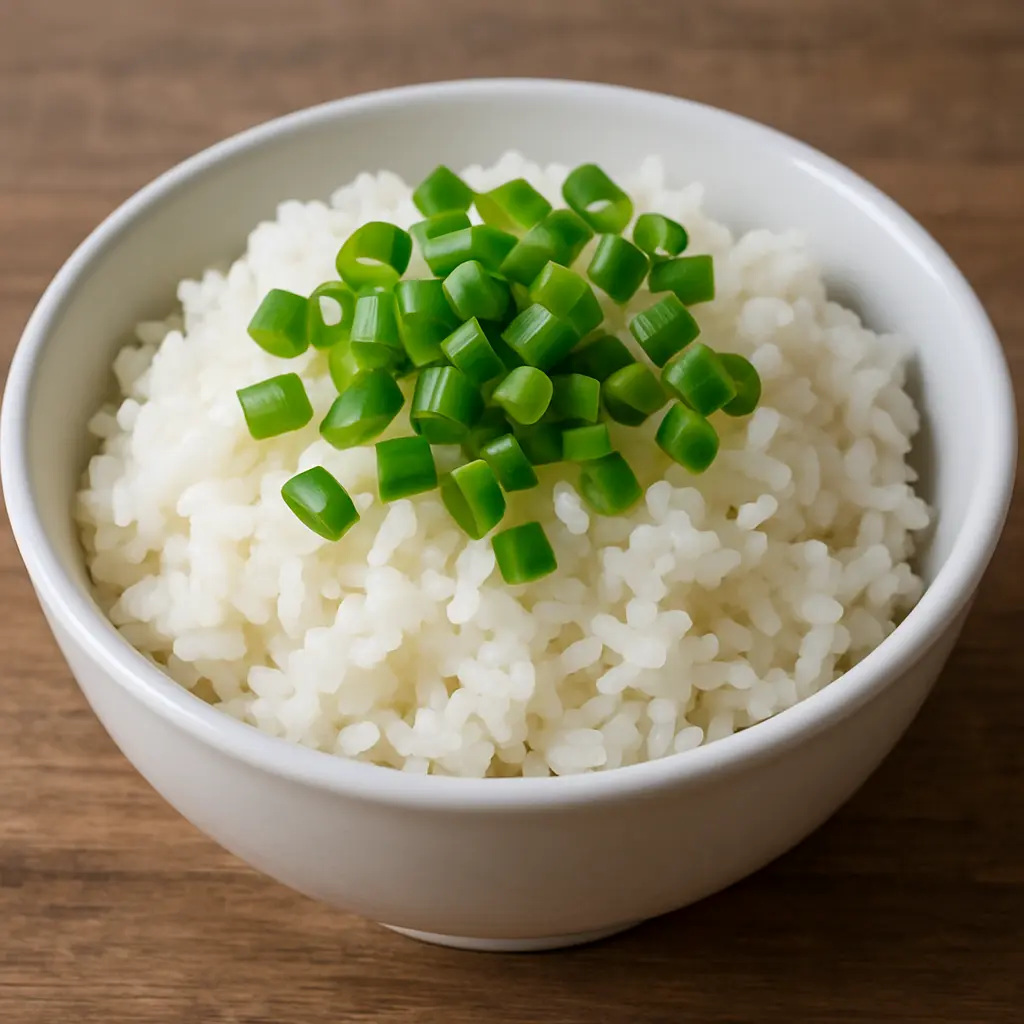 Topped with green onions for flavor and color
