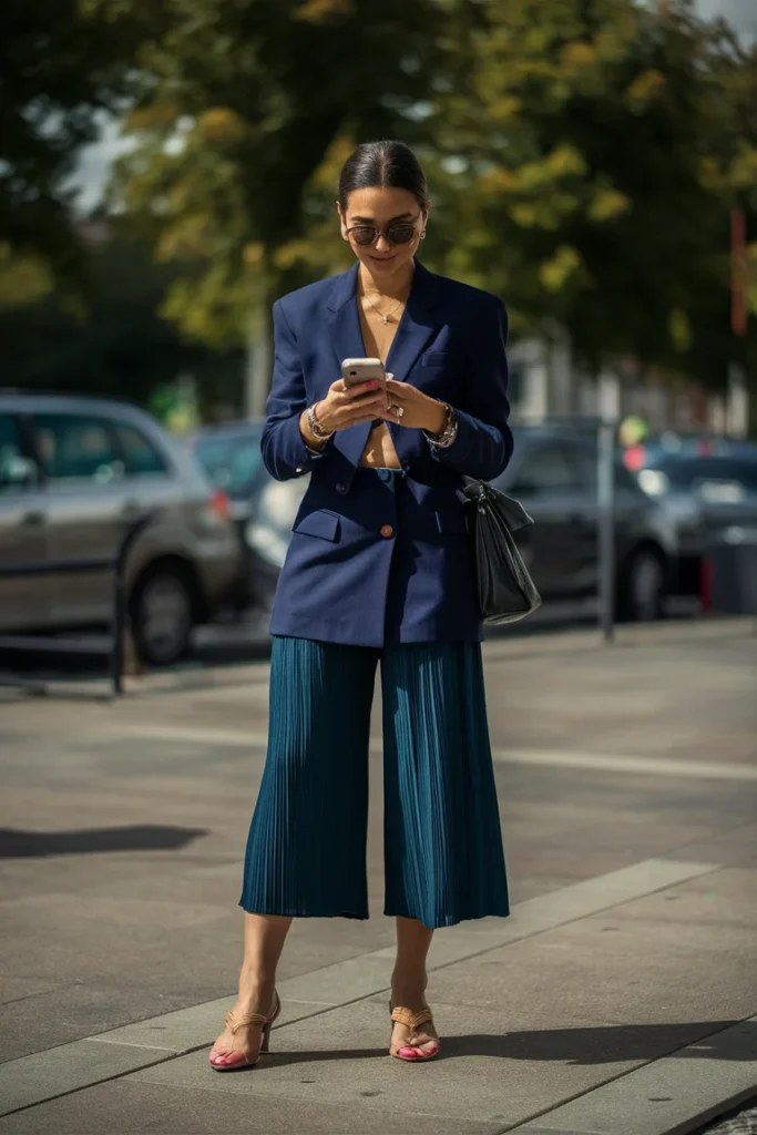 Fashion-forward professional in cropped blazer